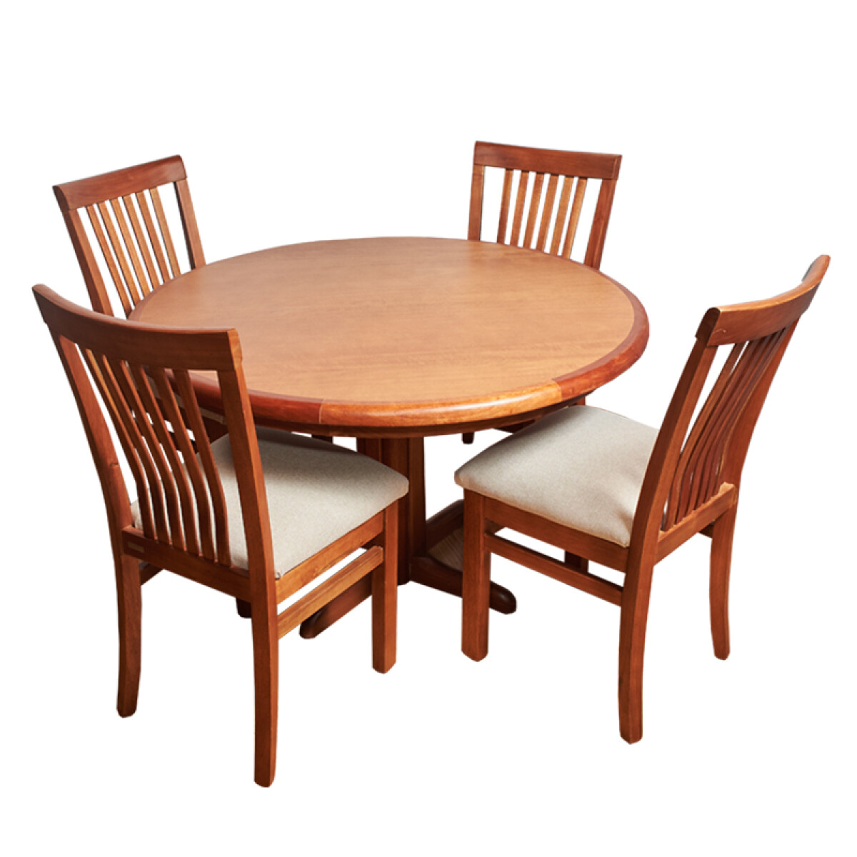 Juego de Comedor Redondo Pata de Gallo con 4 Sillas Vertical 