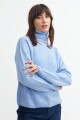 Sweater cuello rompeviento - Mujer CELESTE