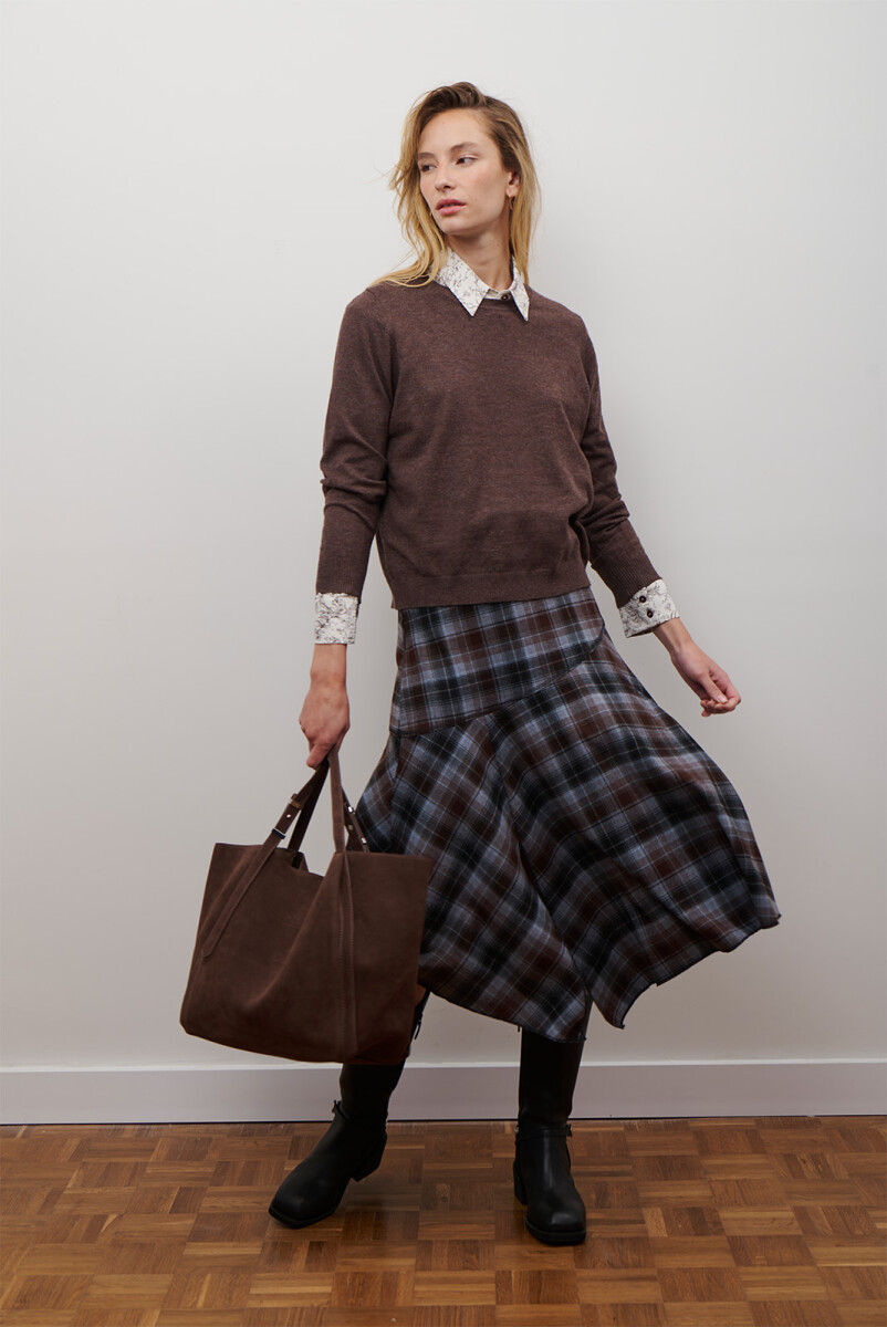 FALDA CUADROS - AZUL 