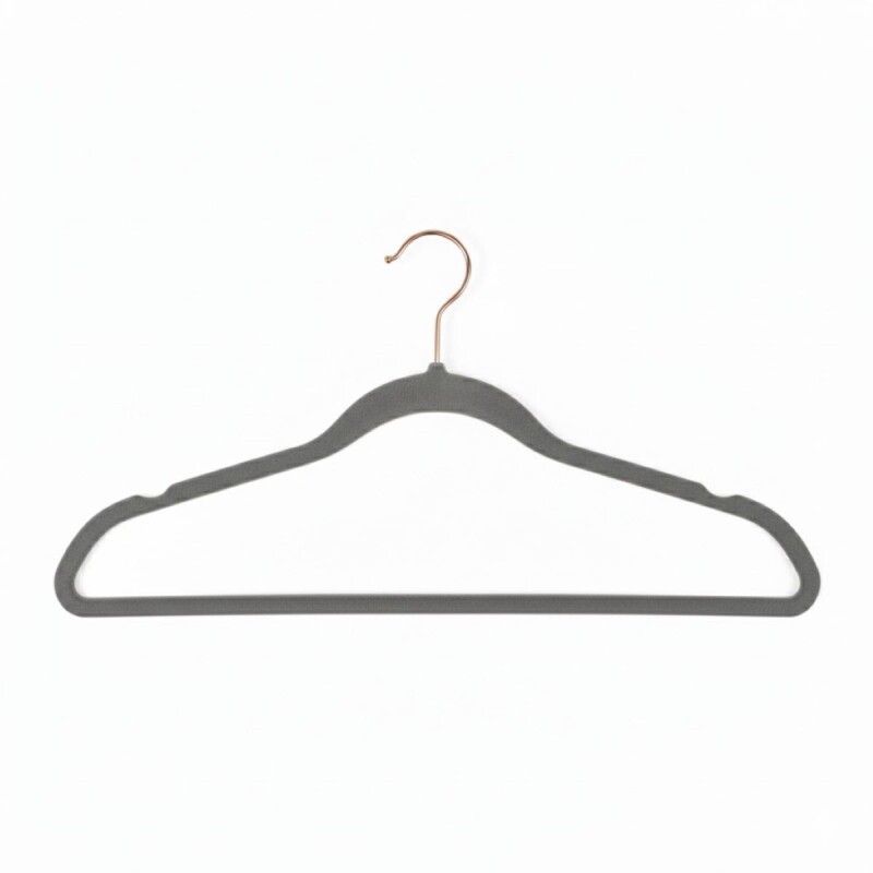 PERCHA GAMUZA GRIS 42CM Unica