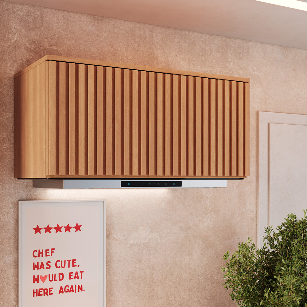 Módulo aéreo ALICE 0,80 m, 1 puerta basculante ripada, color Freijó Módulo Aéreo Alice 0,80 M, 1 Puerta Basculante Ripada, Color Freijó