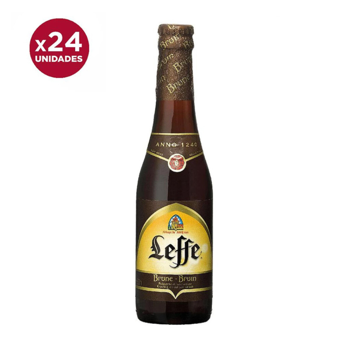 Cerveza Leffe Negra Belga 24 unidades - 330 ml 