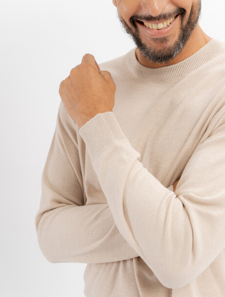 Buzo escote V Sauce beige