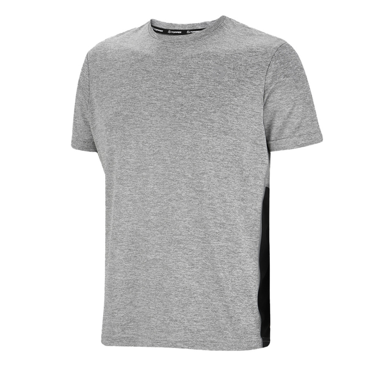 T-SHIRT MC STRIPE II MEN gris melange cl - GRIS CLARO/NEGRO/NARANJA 