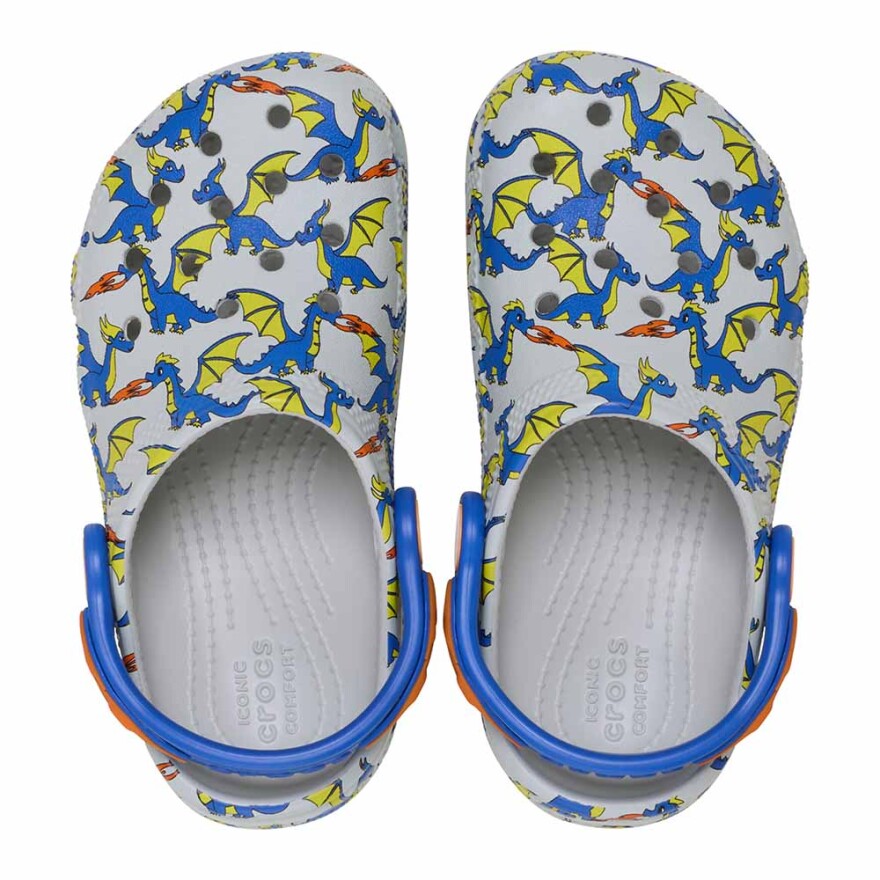Crocs Classic Dragon Graphic Clog T Niños 1 a 5 años Atmosphere