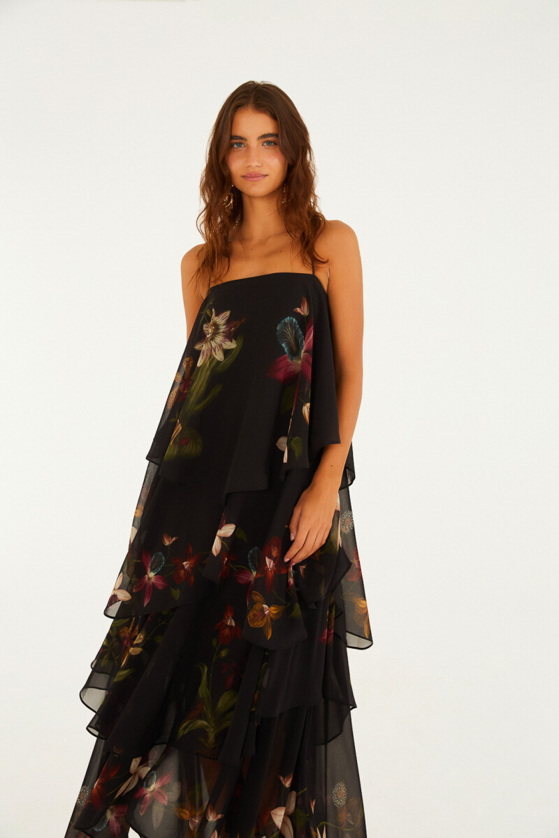 VESTIDO VOLADOS Negro