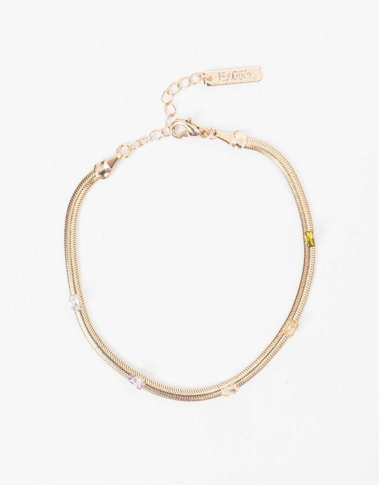 Pulseras Flexibles Strass Pulsera Flexible Con Cubic Zirconia - Dorado