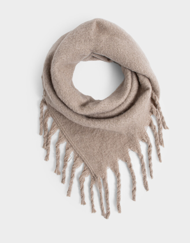 Bufandas Boho Bufanda Jacquard Con Flecos - Blanco Crudo