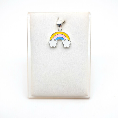 Dije de Plata 925 Arco Iris con esmalte 1.3 cm x 1.7 cm