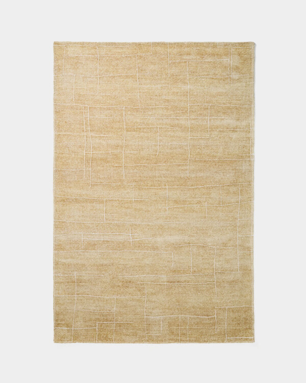 Alfombra Eloda de lana y viscosa mostaza 160 x 230 cm