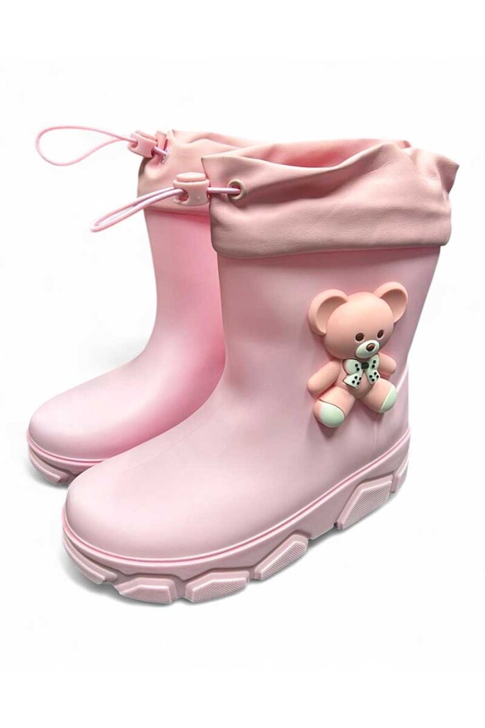 BOTA DE LLUVIA DE NIÑO CON CUELLO Rosa