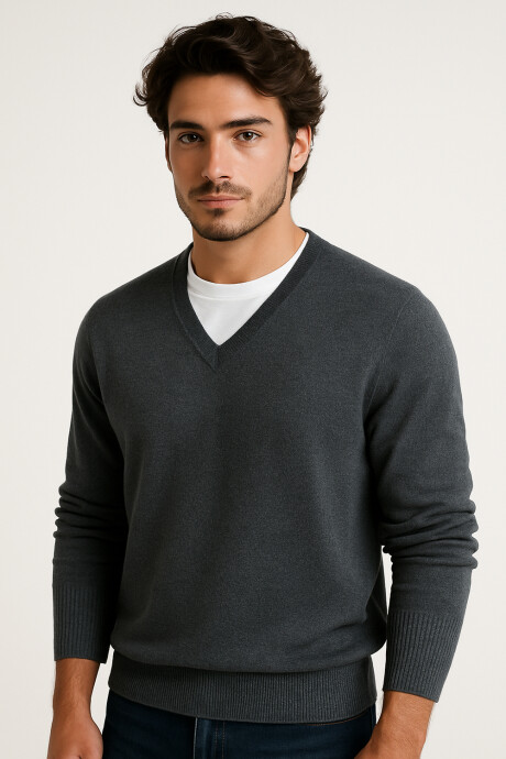 Sweater Akropong 0203 Gris Melange Medio