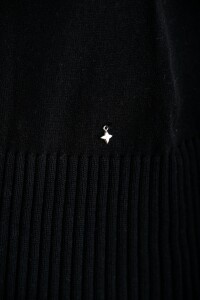 Cardigan C/solapa Algodón Elastano Negro