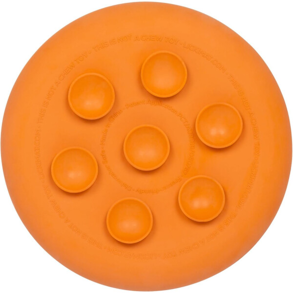 Plato Alfombra Lamer Anti Ansiedad Estres Comida Perro Gato Variante Color Naranja