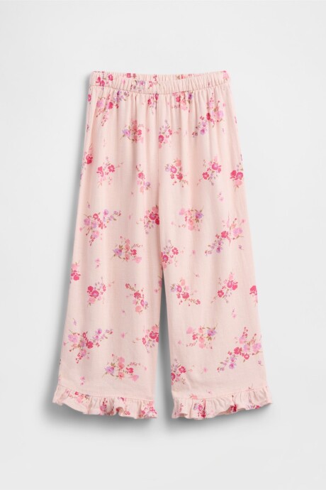 Pantalón De Lino Mujer Pink Floral