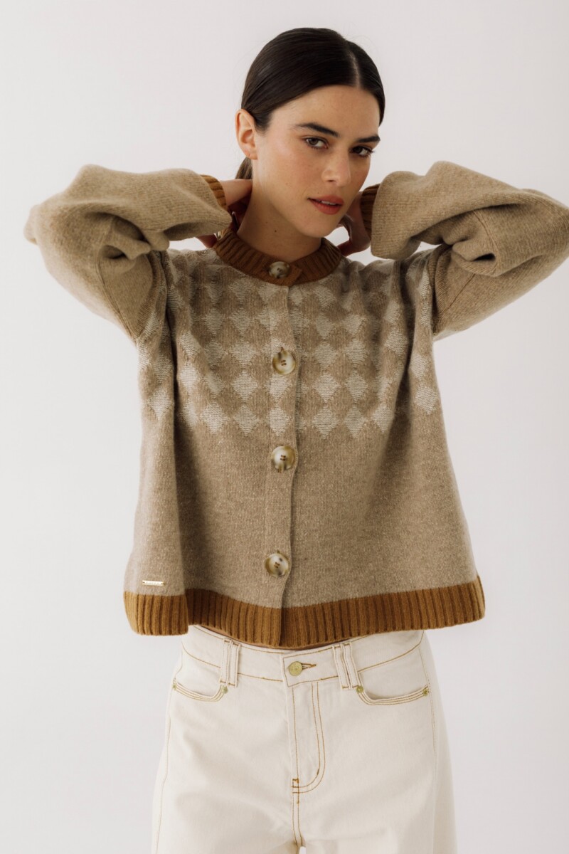 CARDIGAN ROMBOS Beige