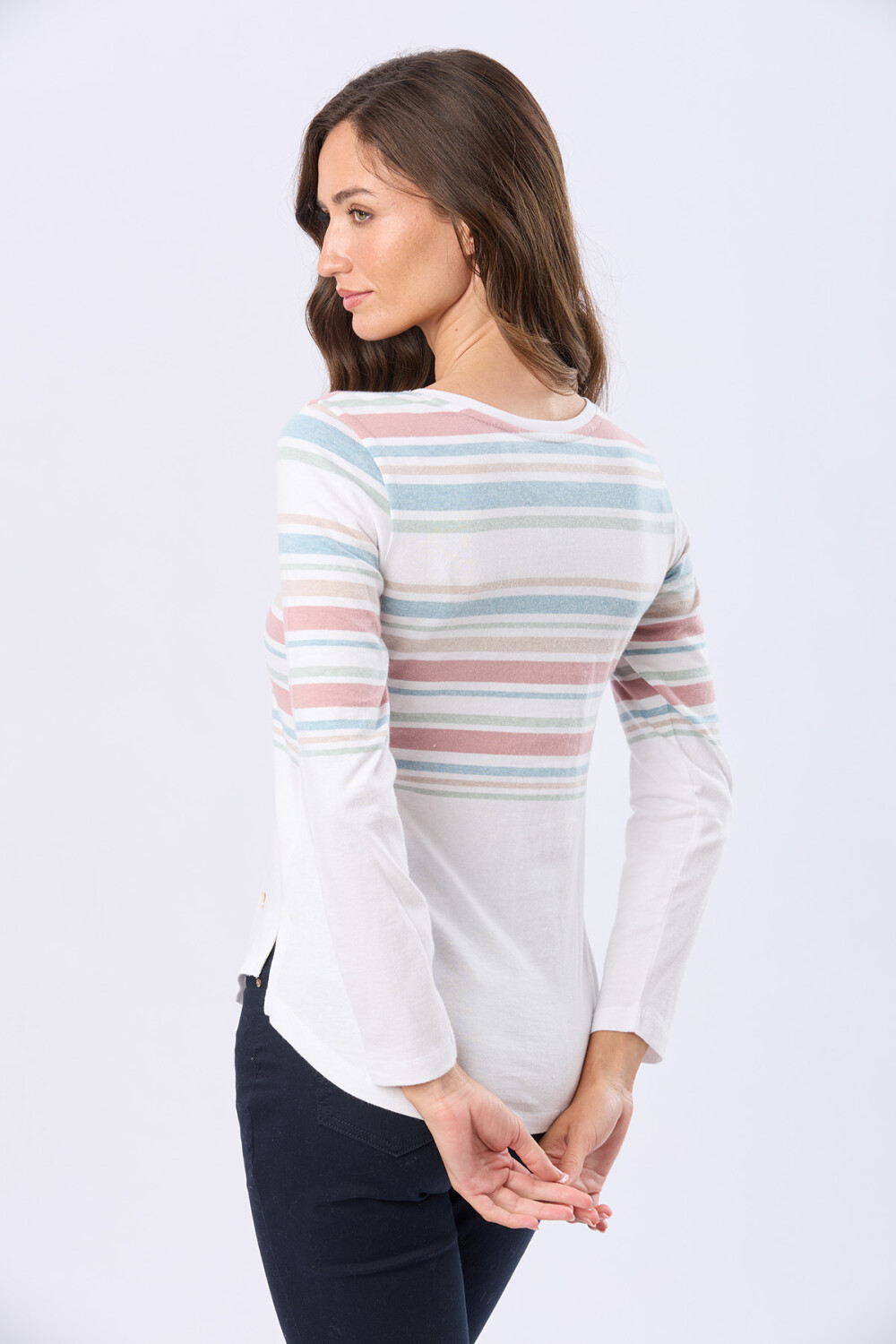 REMERA RAYADA DE ALGODÓN Blanco