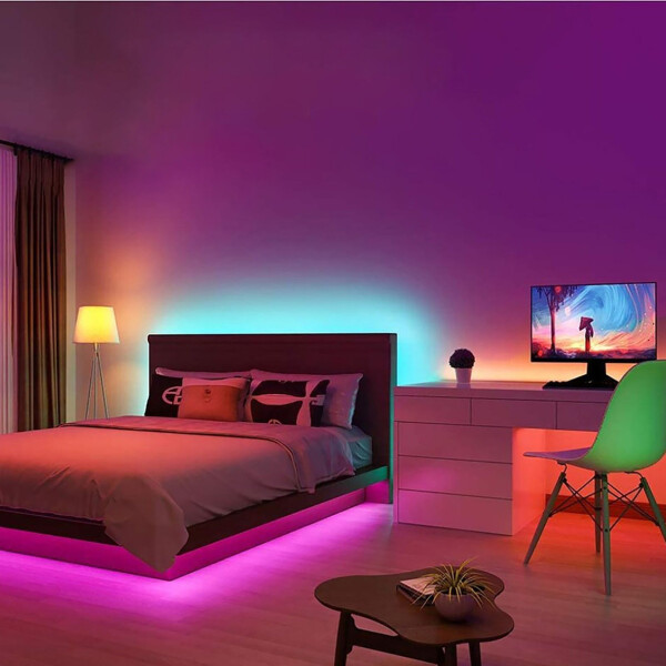 Cinta Luces Led Tira Rgb 5050 5m Bluetooth + Control Rem Cinta Luces Led Tira Rgb 5050 5m Bluetooth + Control Rem