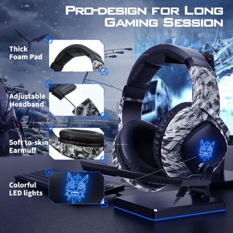 Auriculares Gamer Onikuma K19 GRIS