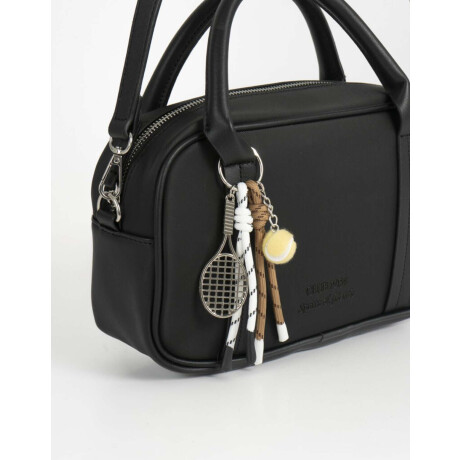 Cartera Bowling Con Charm Negro