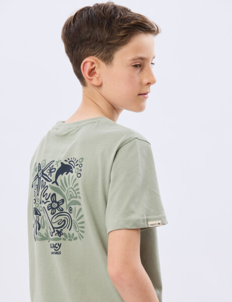 REMERA ESTAMPADA DE ALGODÓN Verde
