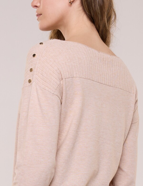 Buzo Tejido Con Tachas BEIGE