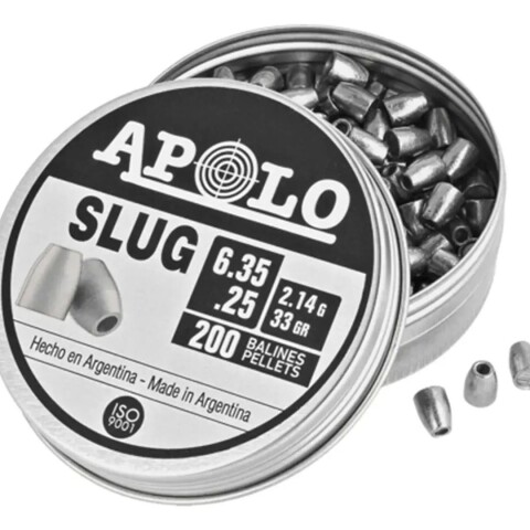 Chumbos Apolo Slug 6,35mm 200 Unidades 33 Grains Chumbos Apolo Slug 6,35mm 200 Unidades 33 Grains