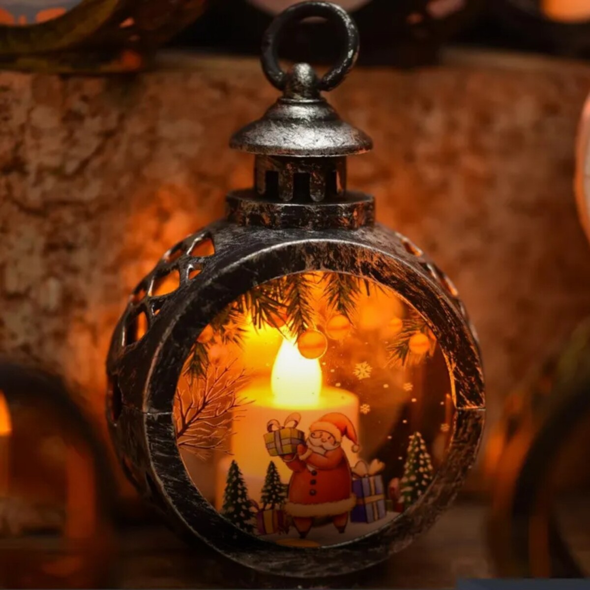 Farol Navideño Pequeño - Gris 