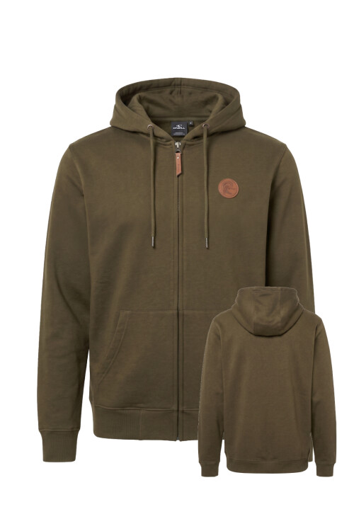 Campera O'Neill Full Zip Leather Patch Verde