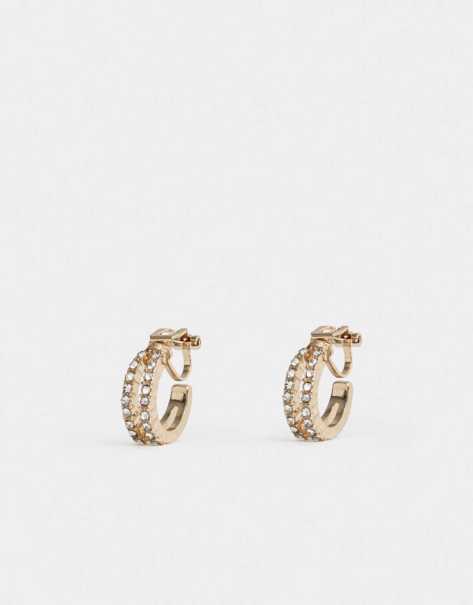 Aros Clips Con strass - Dorado 
