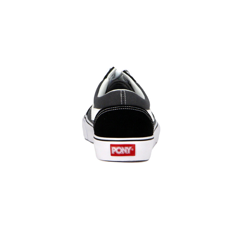 Pony Champion Old School Casual Lona-Gamuza Gris-Negro Gris-Negro