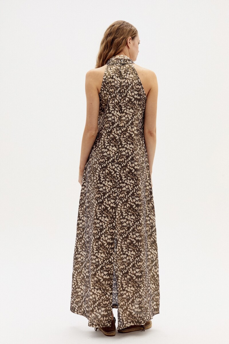 Jacinta Metallic Linen Dress Estampado