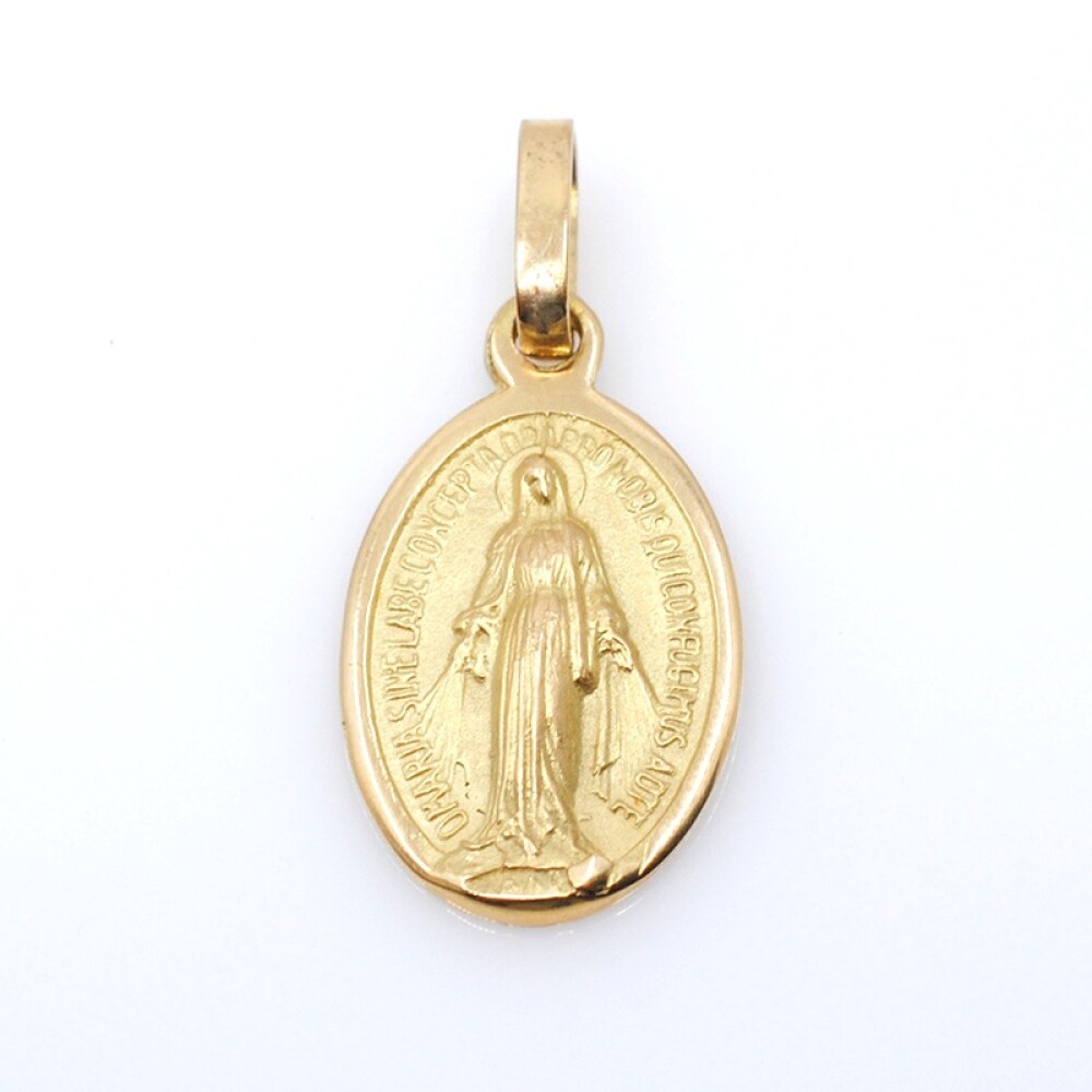 Medalla de oro 18k virgen milagrosa 2 cm x 1,3 cm. Medalla de oro 18k virgen milagrosa 2 cm x 1,3 cm.