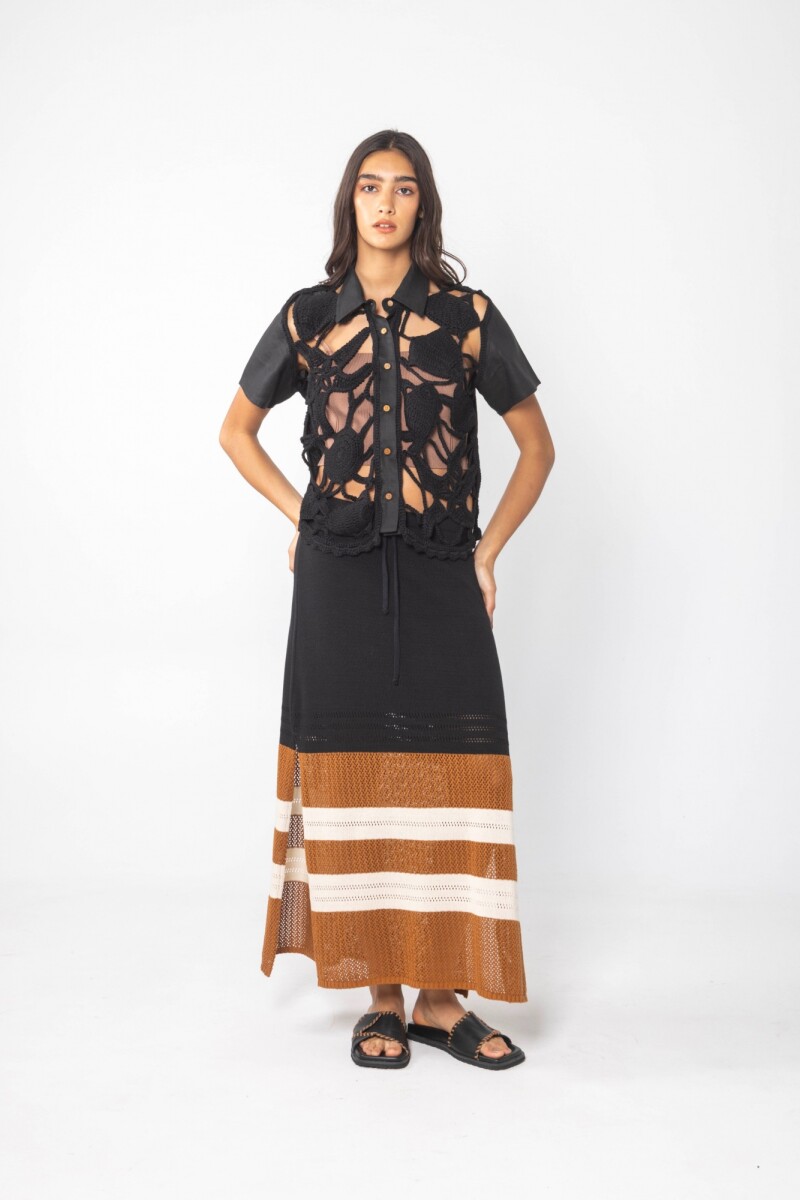 FALDA KNIT - Marron 