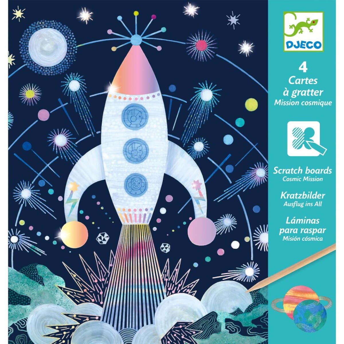 Láminas para Raspar Infantil Cosmos Djeco 