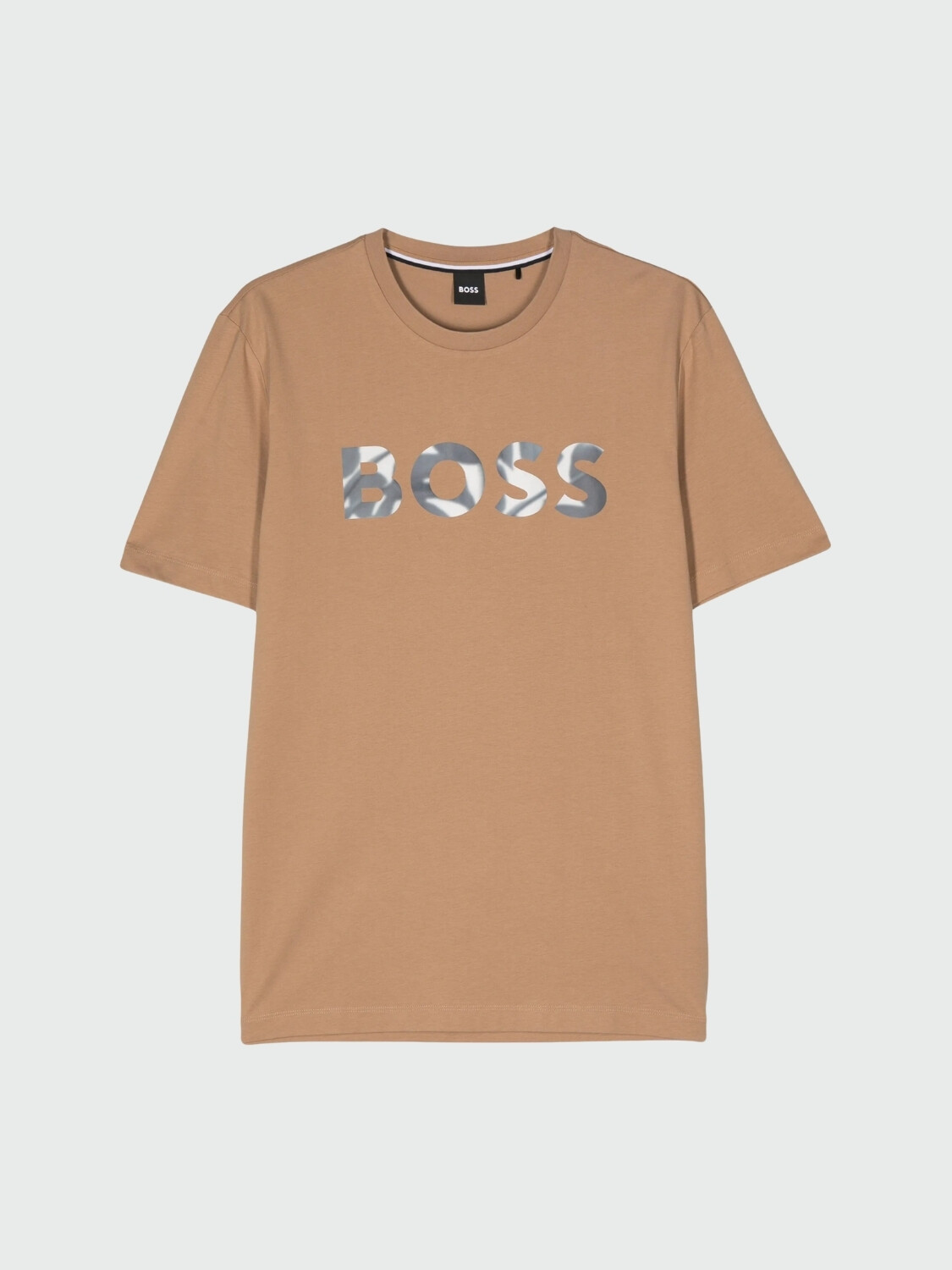 BOSS - Remera de algodón con logo regular fit, THOMPSON Beige