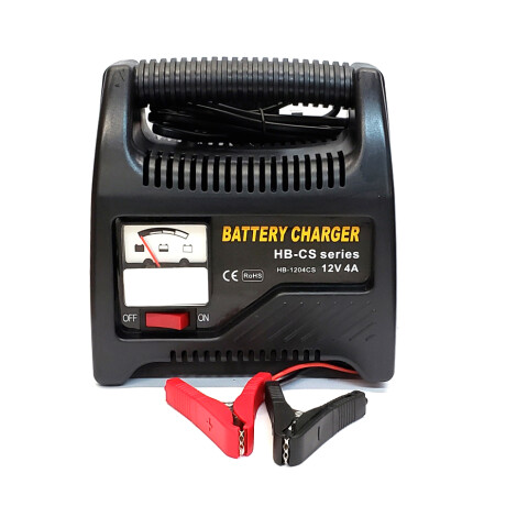 CARGADOR BATERIA - 12V 4AMP CON AMPERIMETRO - CARGADOR BATERIA - 12V 4AMP CON AMPERIMETRO -