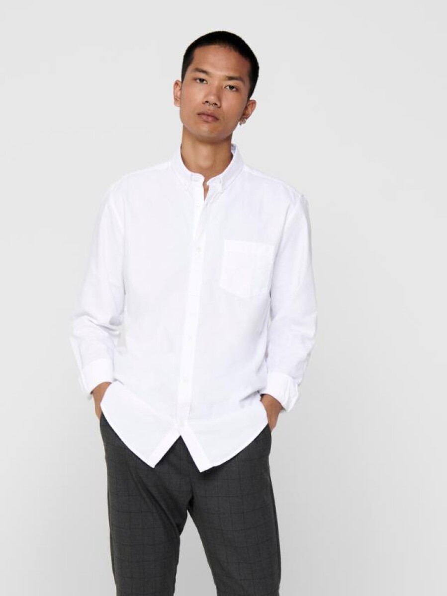 Camisa Manga Larga Regular Fit - White 