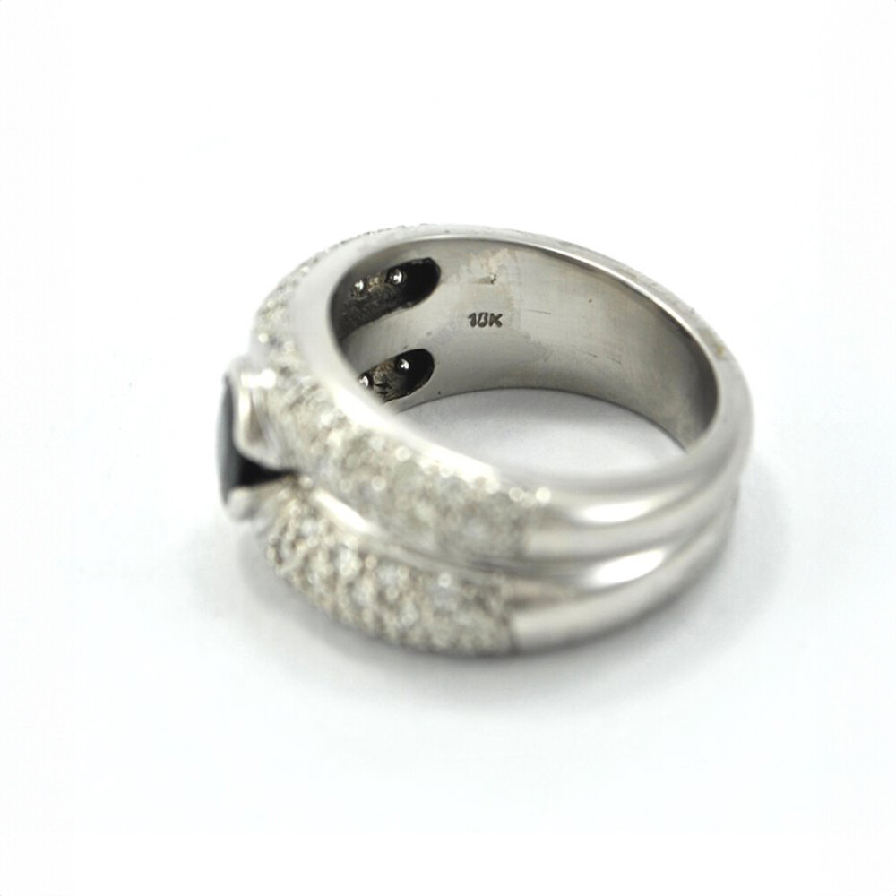 Anillo Oro 18K Con Brillantes Y Zafiro Central Anillo Oro 18K Con Brillantes Y Zafiro Central