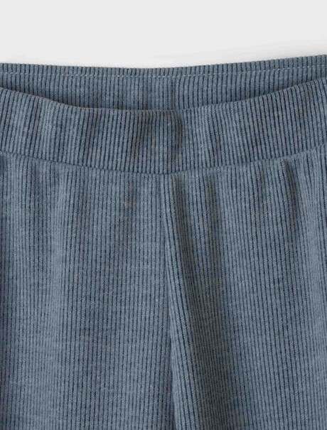 PANTALONES DE PUNTO DE PIERNA ANCHA AZUL