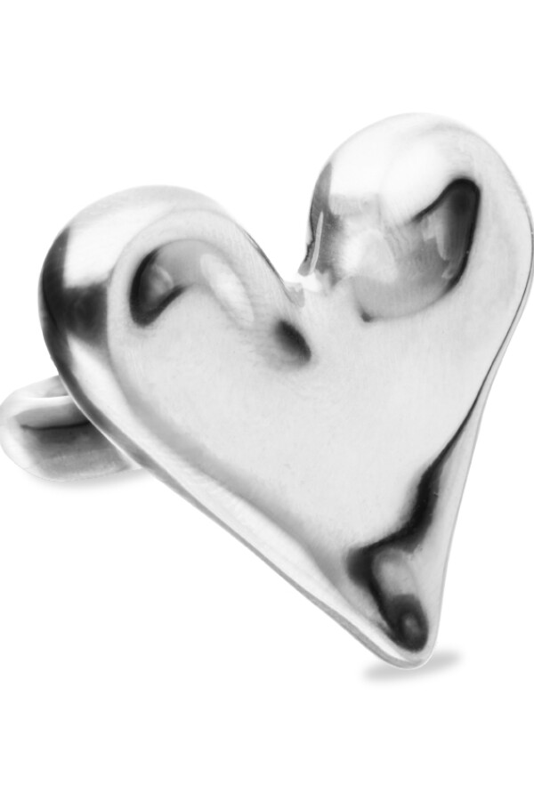 ANILLO DE ALEACIÓN DE METALES BAÑADO EN PLATA DE LEY CON FORMA DE CORAZÓN Anillo
