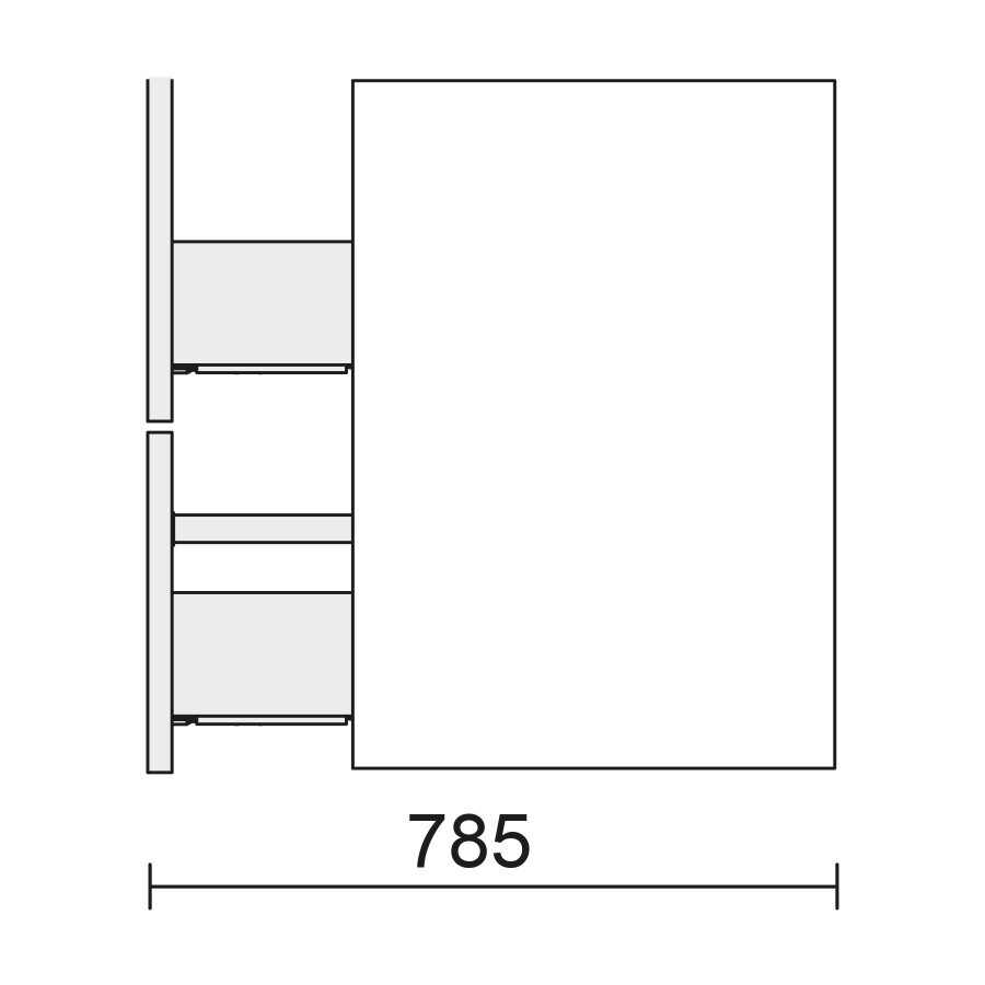 Mueble Monterrey 2 Cajones 70 cm con Bacha Mueble Monterrey 2 Cajones 70 cm con Bacha