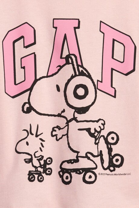 Remera Logo Gap Con Snoopy Toddler Niña New Pink 156