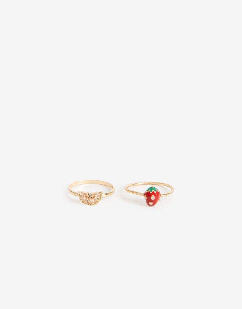 Sets Anillos Cubic zirconia Anillos Set Frutas Cubic Zirconia - Dorado