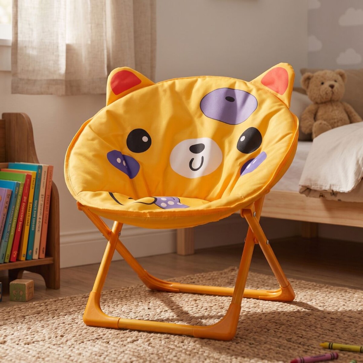 Silla Honguito Infantil Plegable de Metal - Oso 