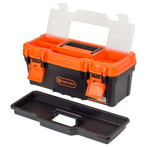 Caja herramientas 13" tapa transpar. broche plast. TT0212