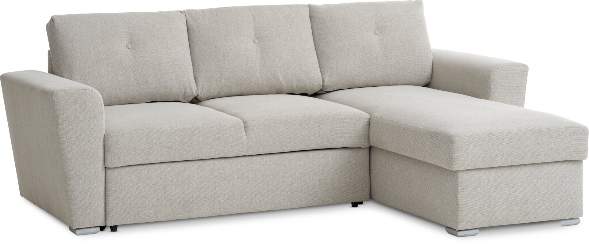 Sofá cama VEJLBY chaise longue tela arena 