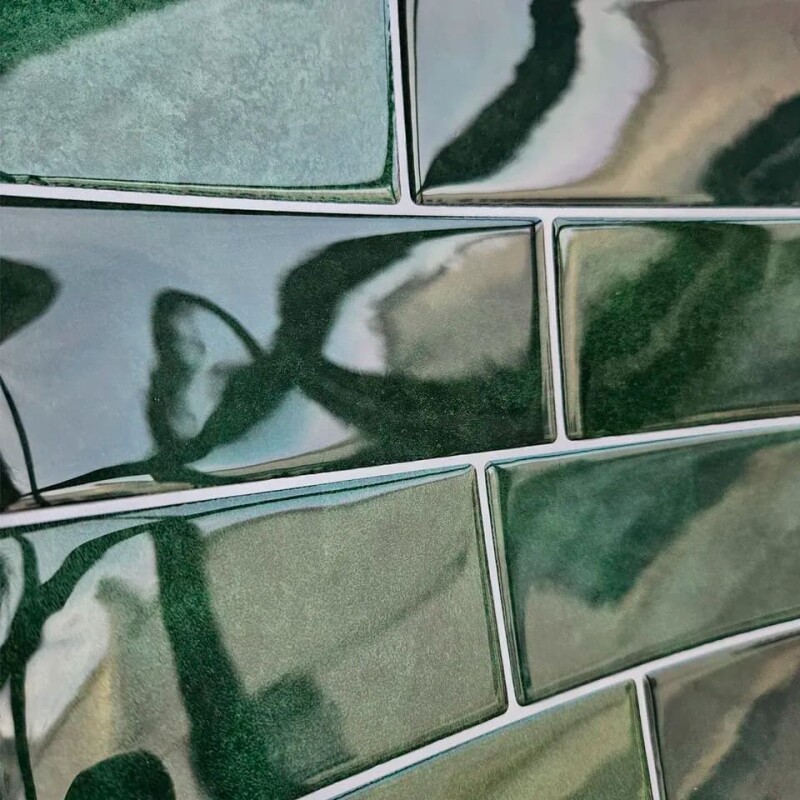 Azulejos adhesivos para cocina baño diseño ladrillo 10uds Verde