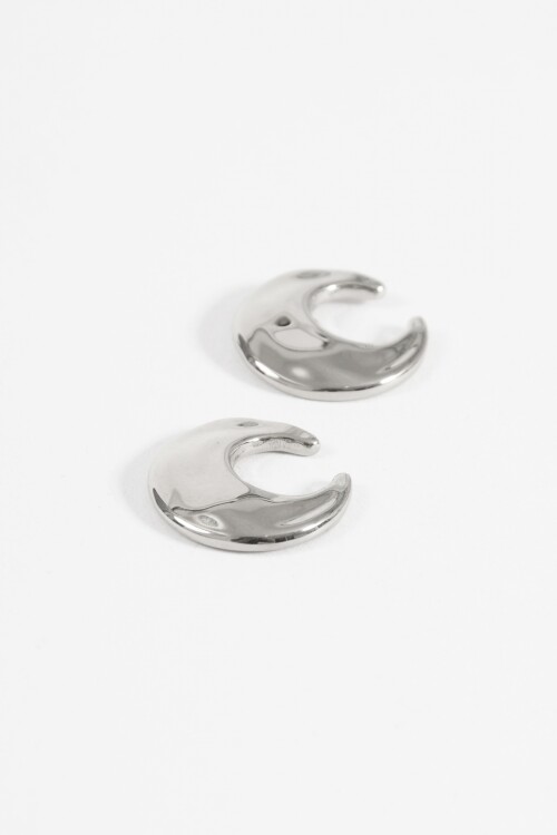 Aros acero earcuff irregular plateado
