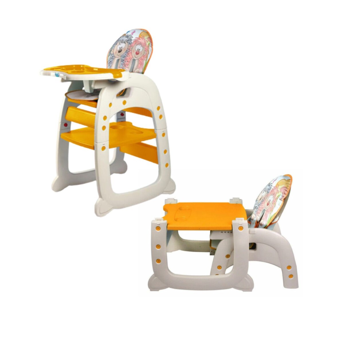 Silla de comer 2 en 1 con mesa - NARANJA 